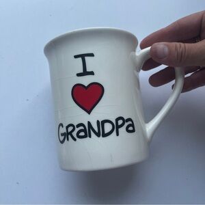 I Love My Grandpa Porclein Glass Coffee Tea Cup Mug White
